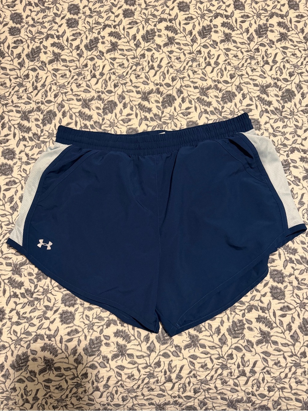 Under Armour Navy Athletic Shorts with Light Gray Side Panels